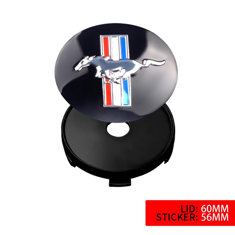 4pcs 56/60mm Car Auto Wheel Center Cover Badge Stickers Hub Cap Replacement For Ford Ranger Focus Transit Kuga S-MAX Mustang