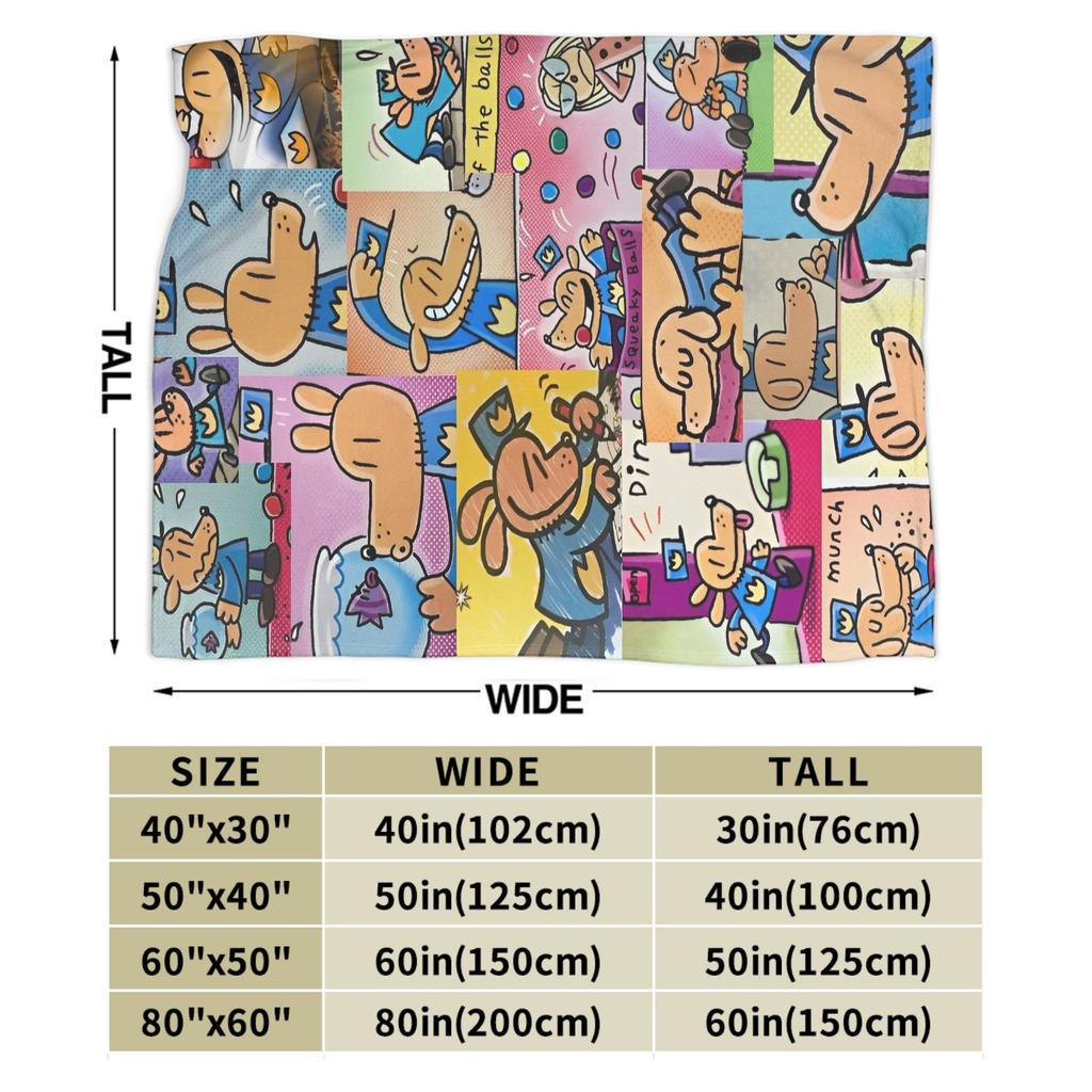 Dog Man Dogman Movie Comic Blankets Cartoon Flannel Awesome Breathable Throw Blankets for Coverlet Summer