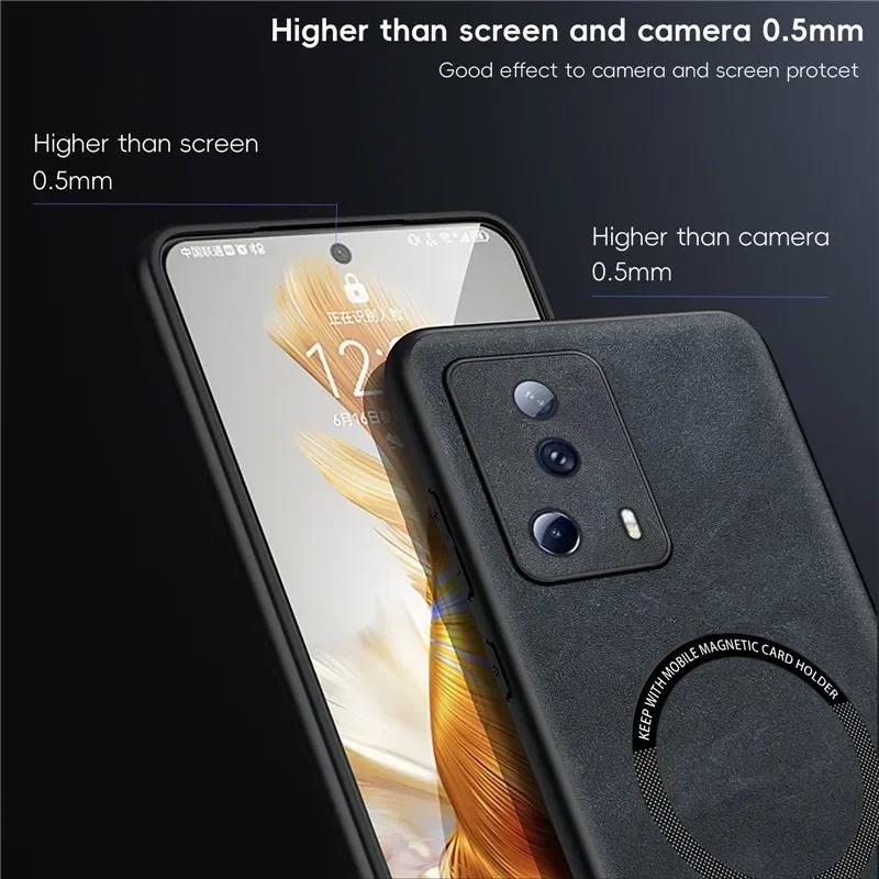 Magnetische Retro-Leder-Weichhülle für Xiaomi 13 Lite Xiaomi13 Lite Kabelloses Laden Handyhülle Abdeckung