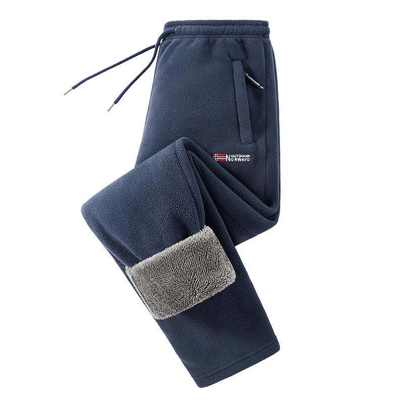 Winter Sportkleding Set Heren Retro Training Dikke Fleece Jas + Broek Tweedelige Set Casual Ski Hardlopen Trainingspak Pak
