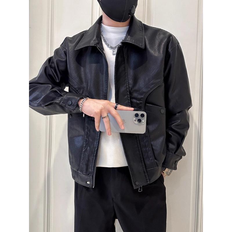 Melanoid Men's Trendy Heavyweight PU Leather Motorcycle Jacket 2025 - New Autumn Style