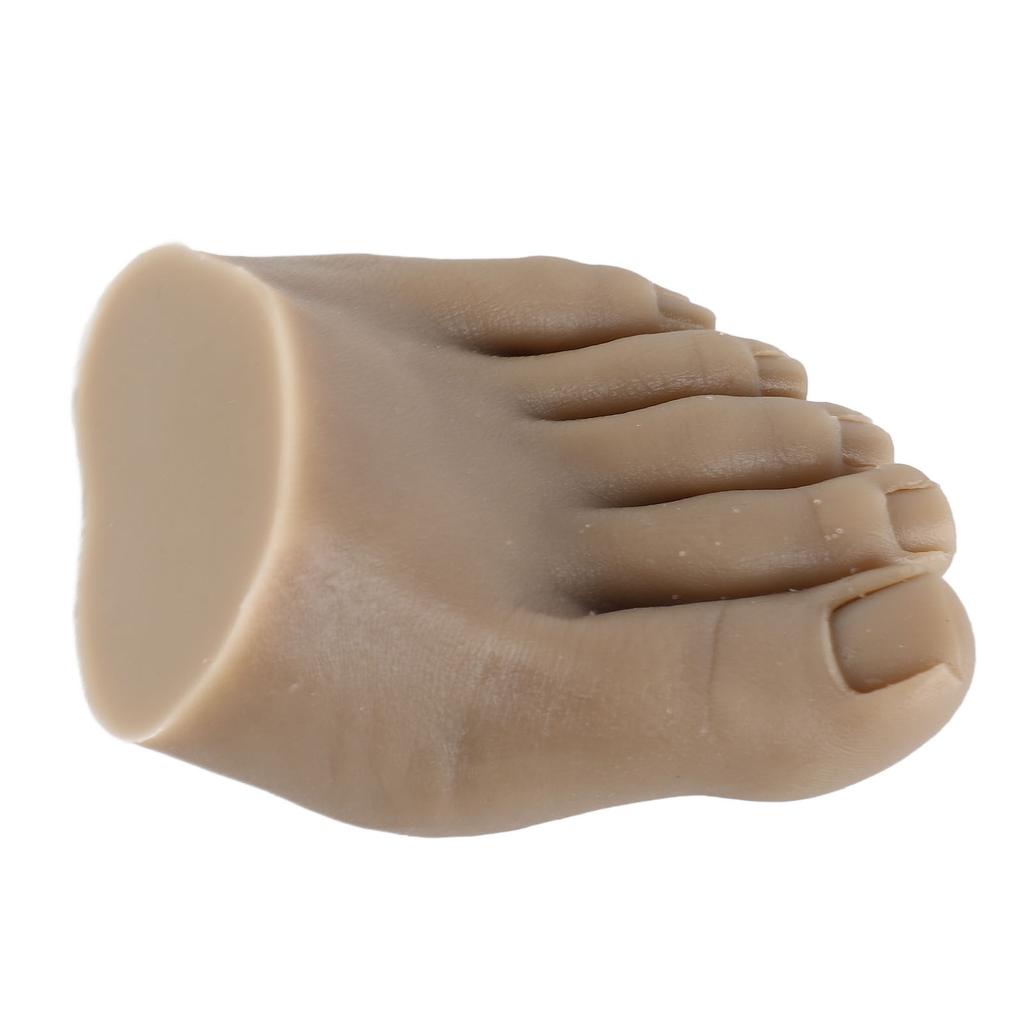 Nail Art Training Fake Half Foot Model Dark Skin Color Reusable Tattoo Practice Silicone Foot Model