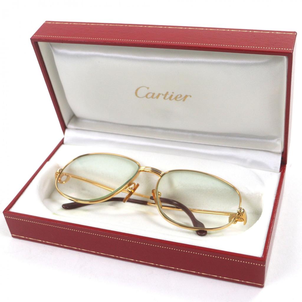 Very Good Cartier Glasses Trinity Logo Metal gold mens Used