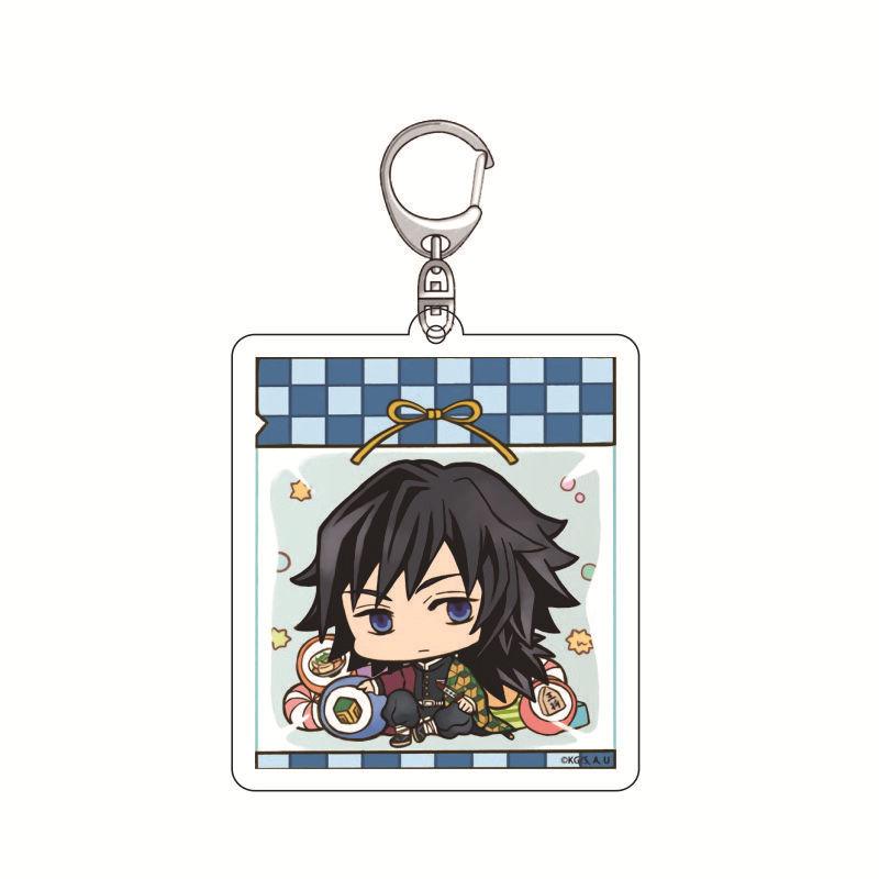 Anime Demon Slayer Keychain Acrylic Pendant Tanjiro Kamado Nezuko Zenitsu Agatsuma Creative Pendant Accessory Gift for Fans