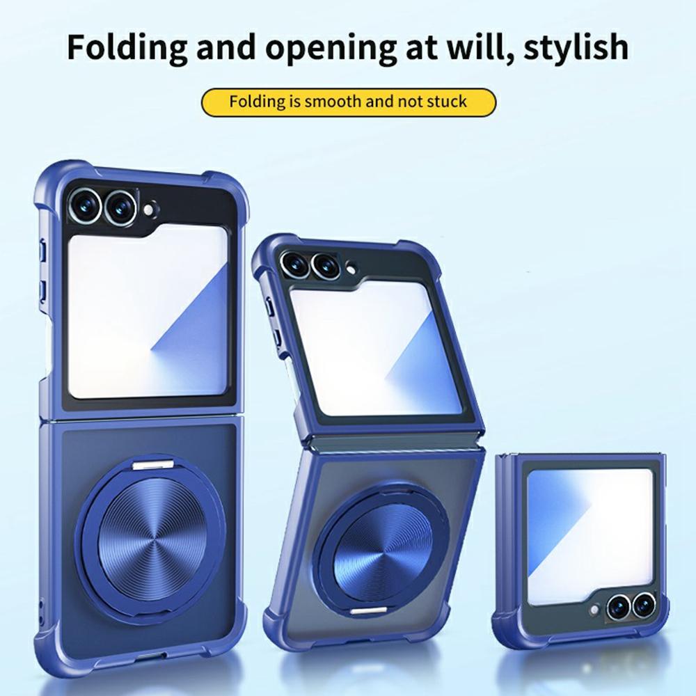 For Samsung Galaxy Z Flip7 FE 5G/Z Flip6 5G/Flip5 5G Magnetic Case CD Vein Kickstand Shockproof TPU + PC Phone Cover