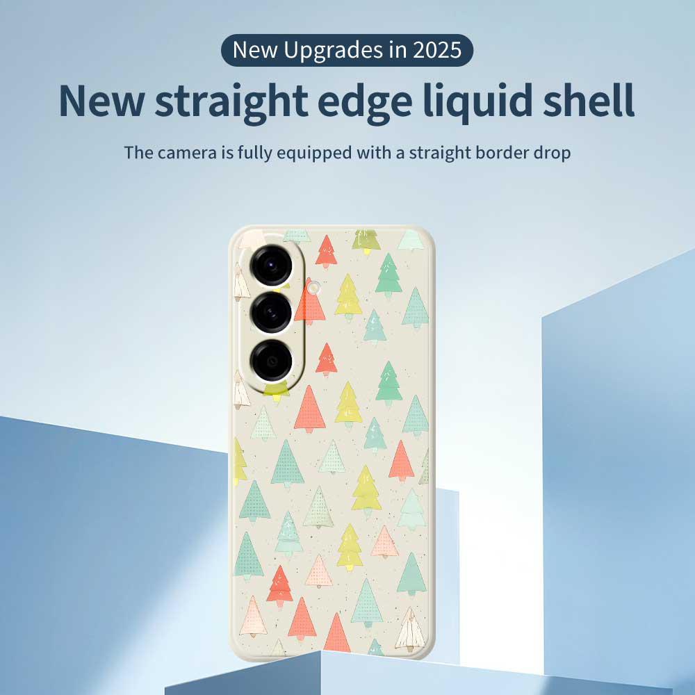 For Samsung Galaxy A56 5G Case Colorful Trees Pattern Printing Straight Edge TPU Phone Back Cover