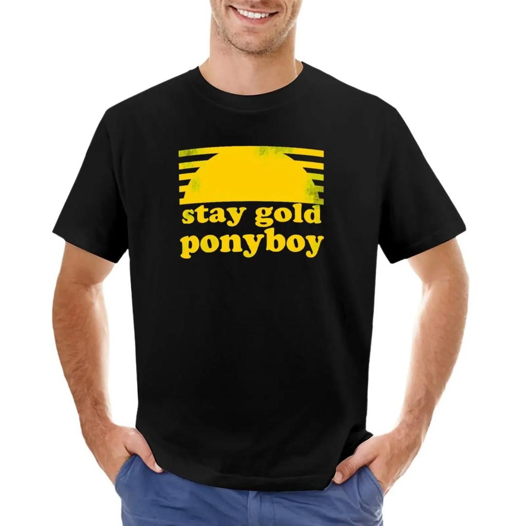 Stay Gold Ponyboy TShirt Cute Tops Summer Clothes Anime Clothes Hippie Clothes for Men