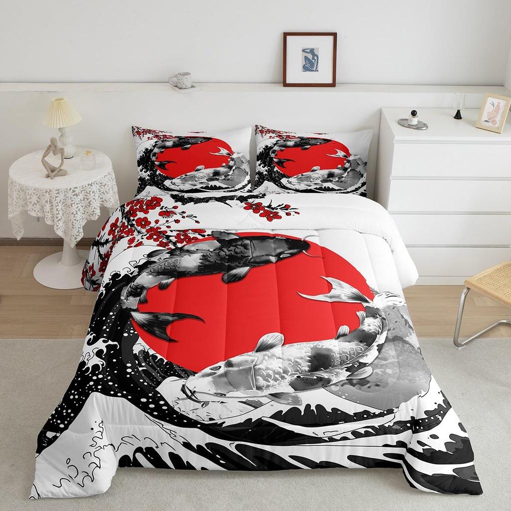 Erosebridal Horse Quilt Twin Size, Farmhouse Western Cowboy Cowgirls Duvet Insert for Kids Boys Girls Teens, Cartoon Kawaii Horse Bedding Se