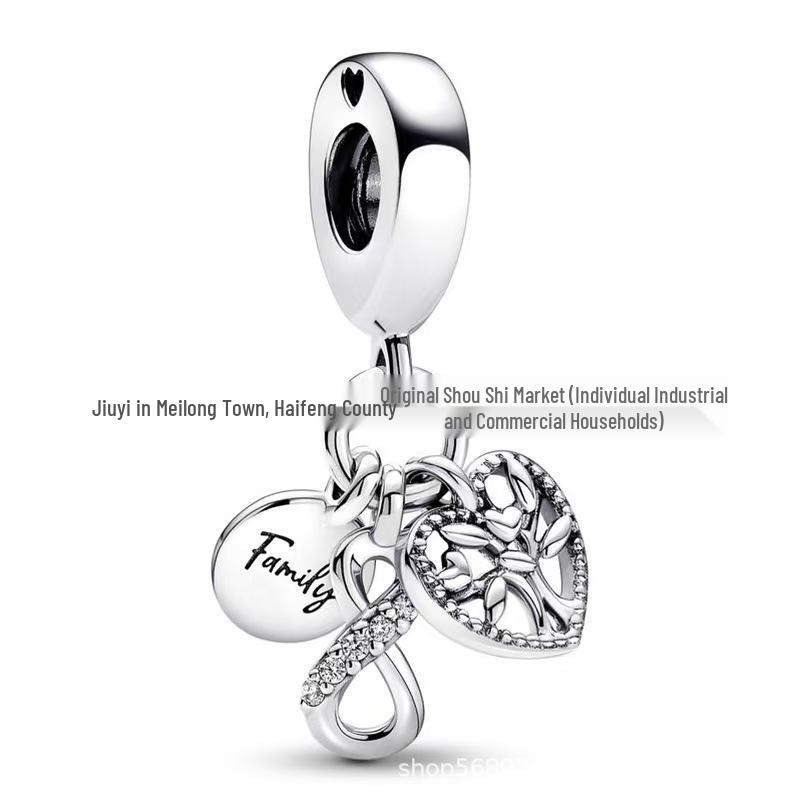 S925 White Copper Puppy Cartoon Pendant & Snowflake Airplane Charms for DIY Bracelet Accessories