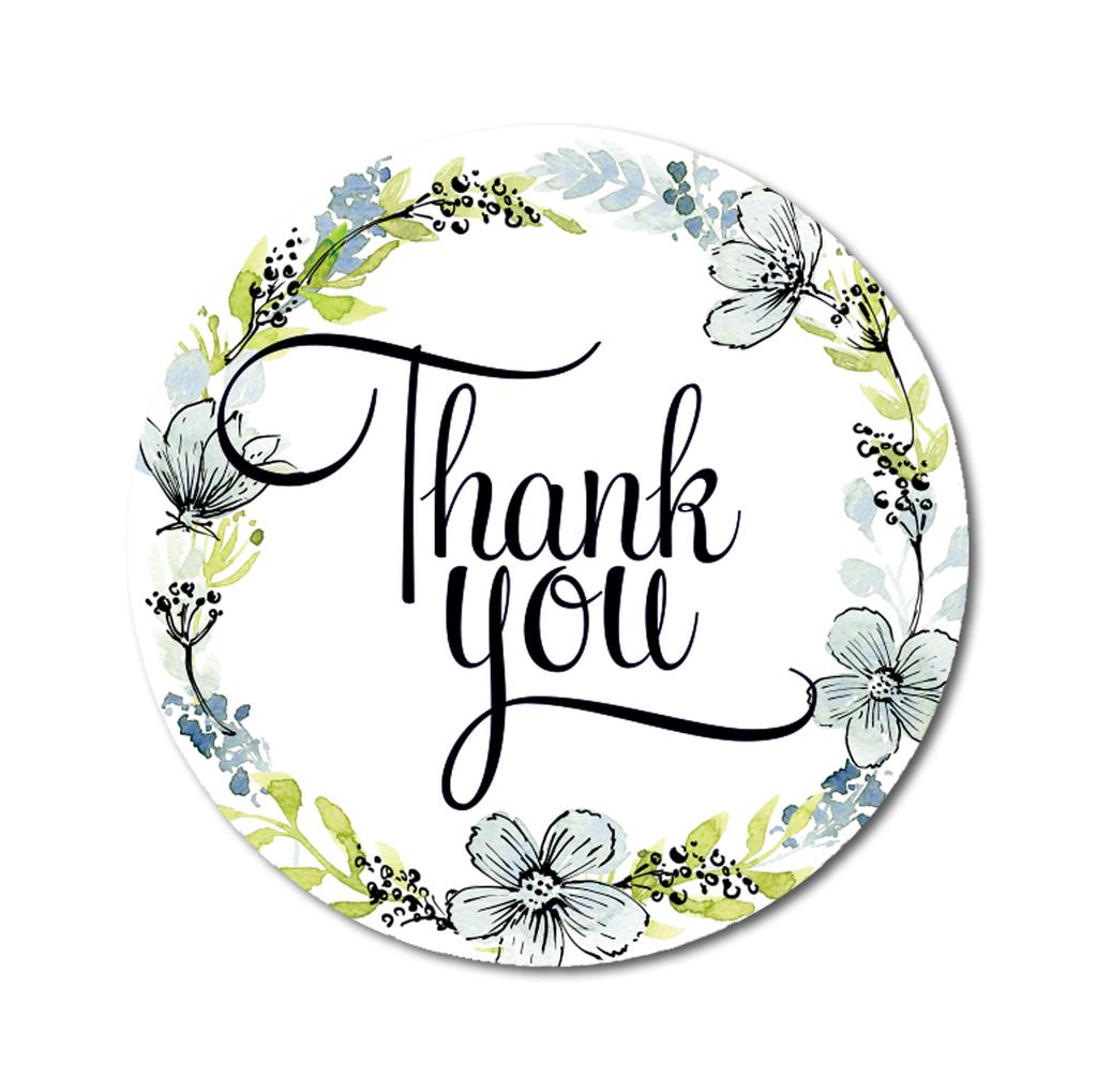 Darling Souvenir Personalized Botanical Floral 1.6 Inches Round Thank You Stickers DIY-45