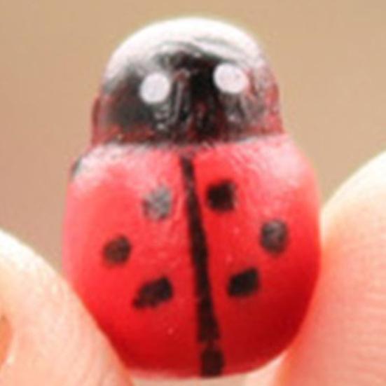 10 Pcs Miniature Ladybug Figurines Tiny Ladybug Animals Statue for Fairy Garden Micro Landscape Decor Cake Topper