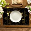 Artoid Mode Black and Gold Cheers to The 2026 New Year Placemats Set of 4, 12x18 Inch Festival Winter Table Mats for Party Kitchen Dining Decoration