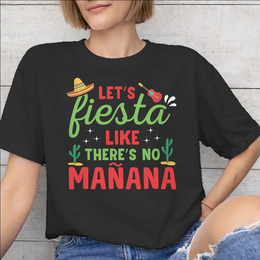 Lets Fiesta Cinco De Mayo Tee Shirt for Unisex Unisex Gift T Shirts 100 Cotton Clothes