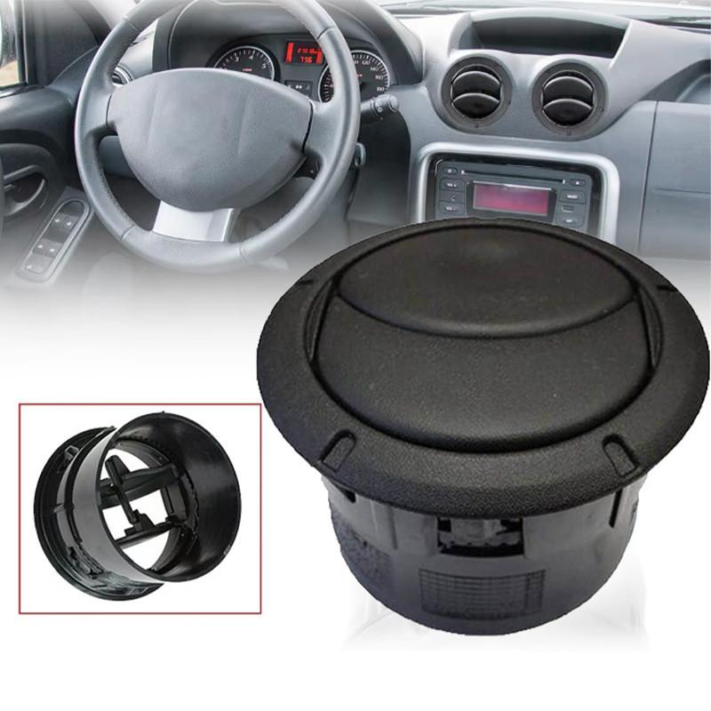 1/2 Stück ABS-Kunststoff Auto Innenraum Armaturenbrett Lüftungsgitter Abdeckung für Dacia Duster /Logan MK1 MK2 /Sandero MK1 MK2 Schwarz