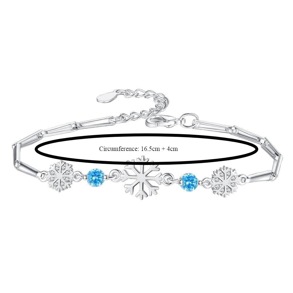 Silver Snowflake Bracelet for Women, Fashionable Exquisite and Sweet Jewelry Gift.