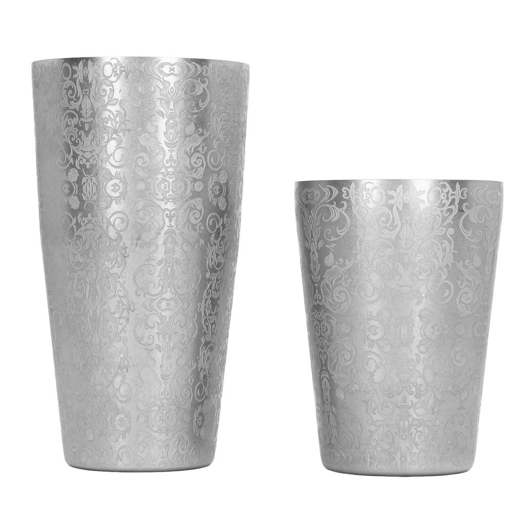 Cocktail Shaker Boston Shaker Set Graviertes Design 304 Edelstahl für Bar Barkeeper
