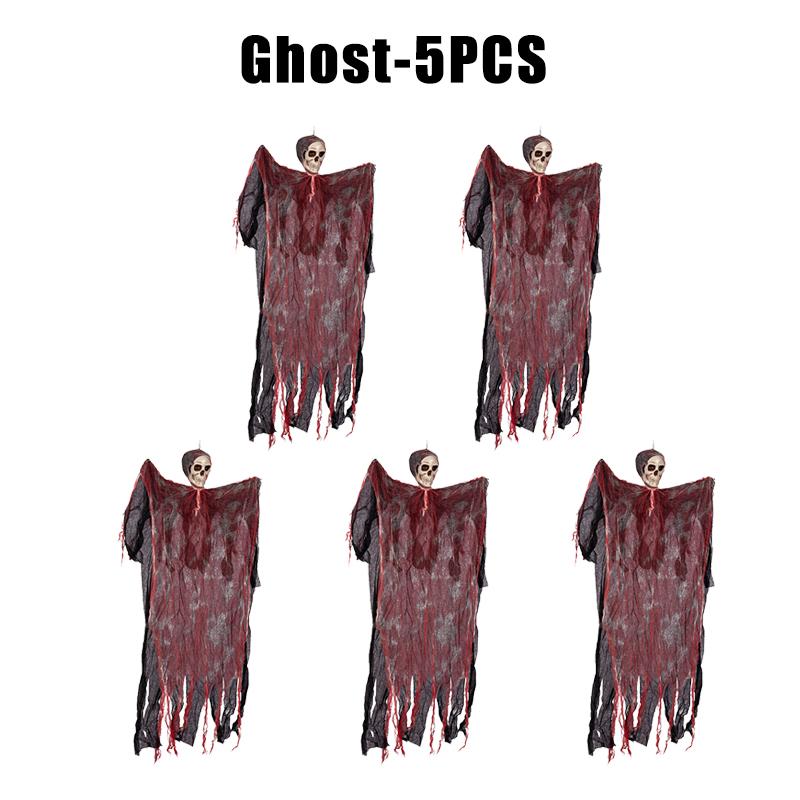 Hanging Halloween Skeleton Ghosts Decorations Scary Haunted House Prop Indoor/Outdoor Halloween Party Grimace Decor