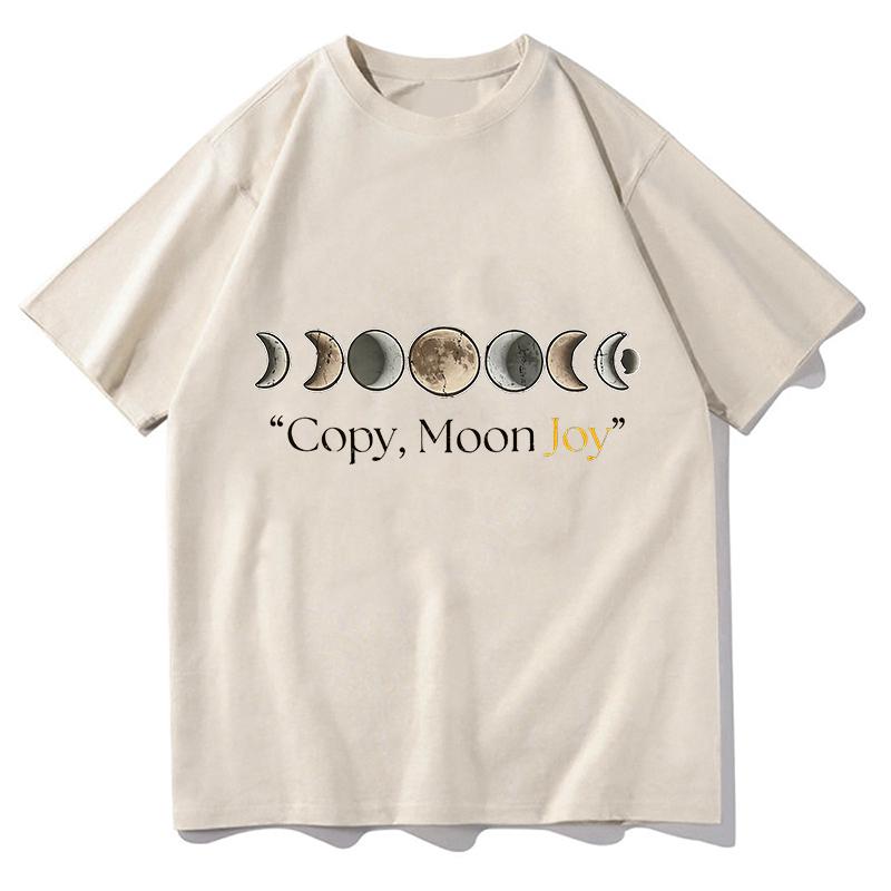 Copy Moon Joy Tshirt Funny Unisex Fashion TShirt Cotton Graphic Tees Casual Short Sleeve Aesthetic Printed Graphic Tees Clothes