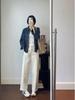 Women’s Slim-Fit Wide-Leg Cropped Pants - Lyocell Cotton, Hip-Covering, Korean Spring Style