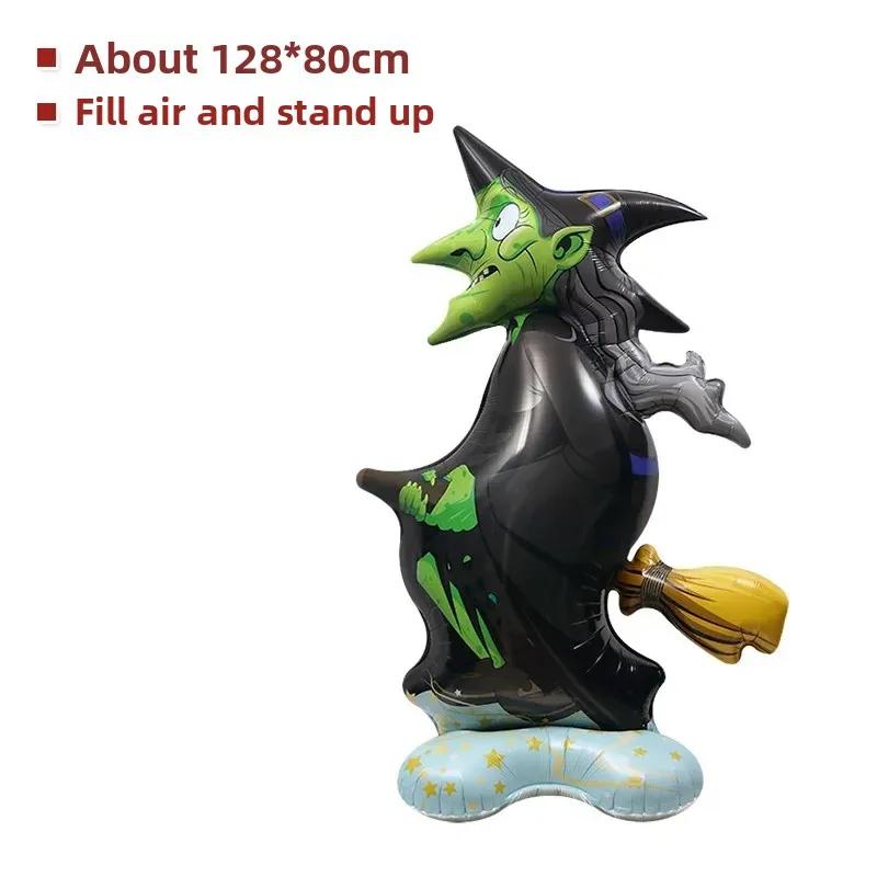 Halloween Inflatable Pumpkin Tree Standing Large Foil Balloon Happy Witch Ghost Grim Reaper Party Decor Supplies