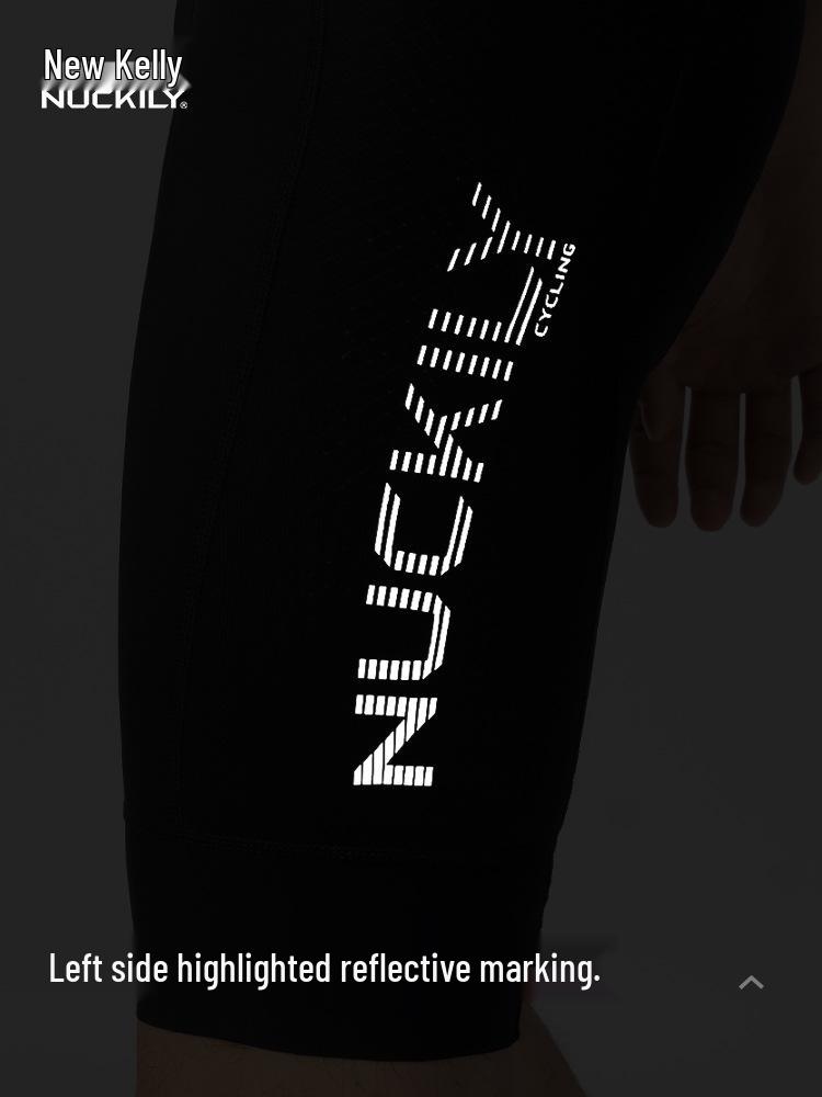 NUCKILY Herren Sommer Radhose mit Trägern und TMF Sitzpolster für Stoßabsorption