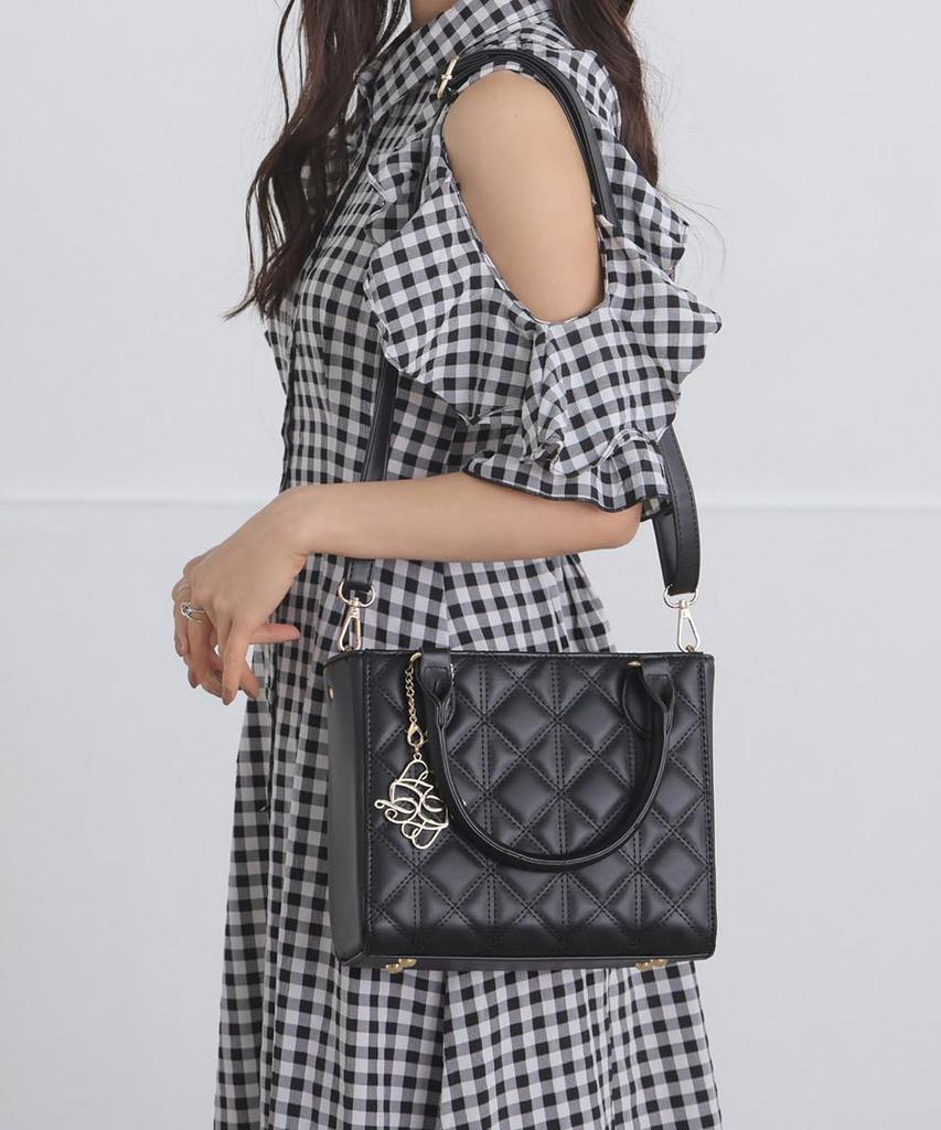 Altro Rose Schwarze Umhängetasche, Damen Umhänge-Tote-Bag, 2-Wege, Stehend, Kann in der Hand getragen werden, Getragen, oder Crossbody, mit Henkeln, Gesteppt