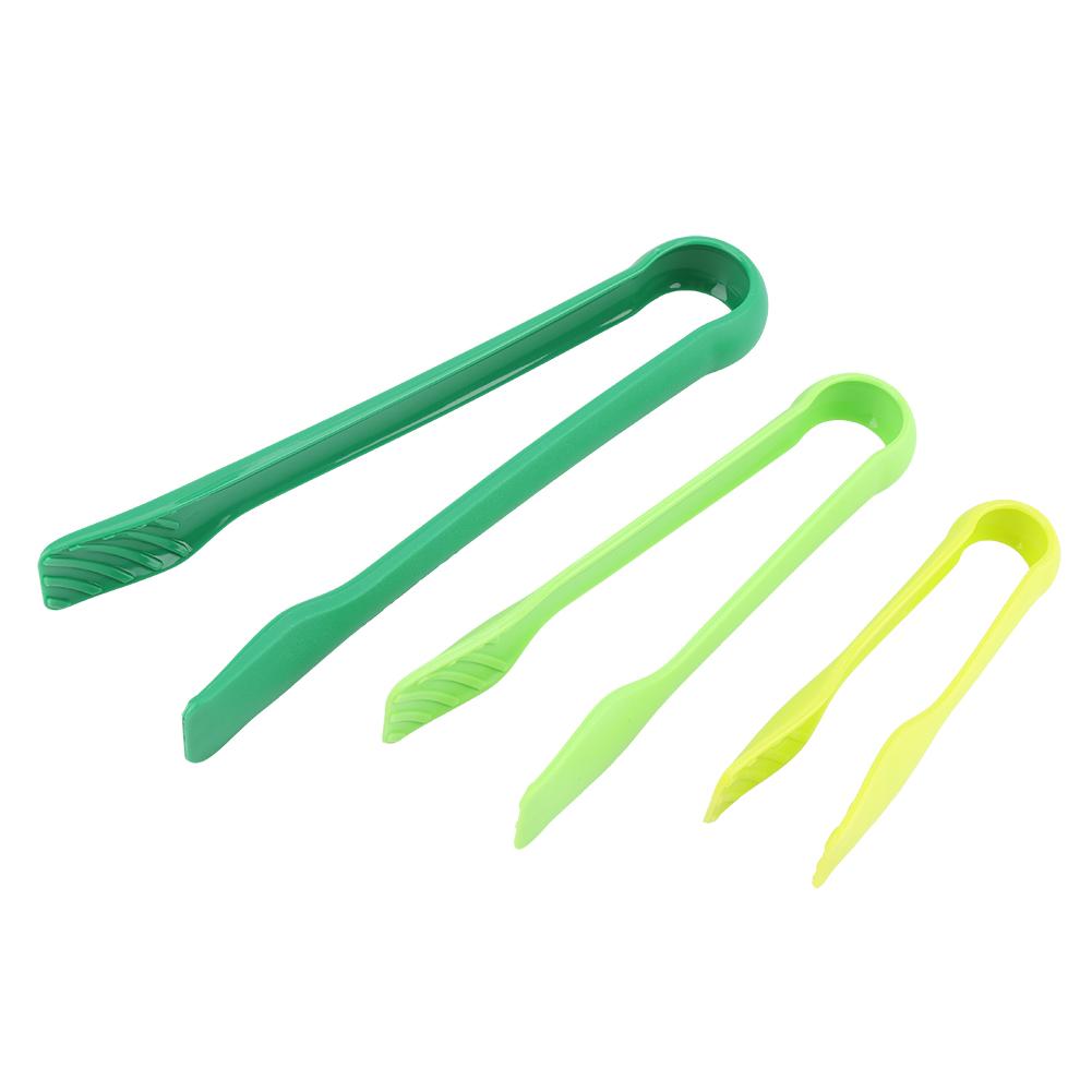 3 PCS Multifunctional Plastic Bread Tongs Food Clamps for Home Bakery (Blue)