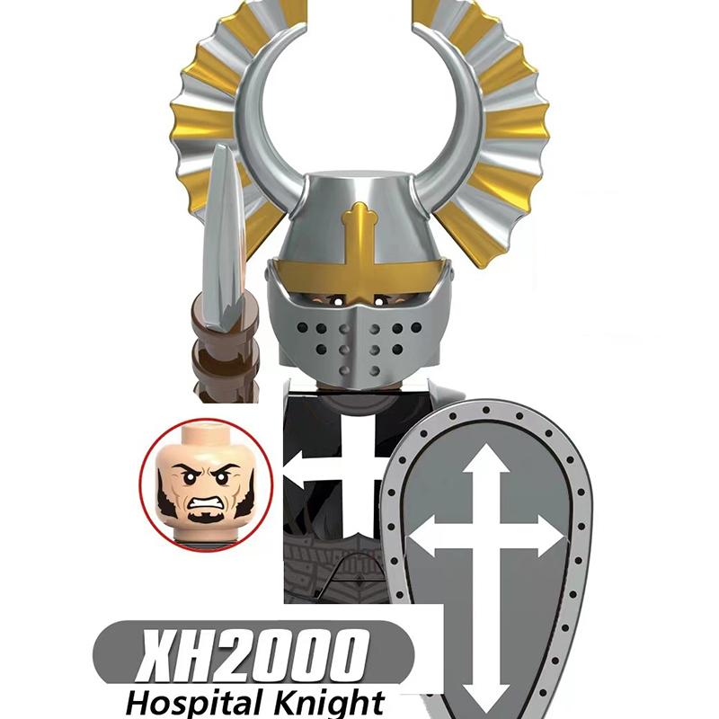 Mittelalterliche Ritter Serie Figuren Bausteine Krieger Soldaten Wachen Löwenherz Krankenhaus Deutscher Ritter Schlacht Hirte Kindergeschenk