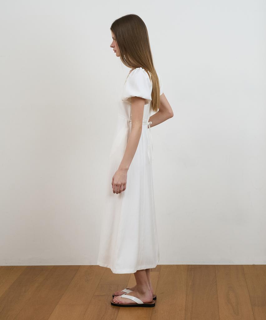 Dehebe Square Neck Puff Dress [Ivory]