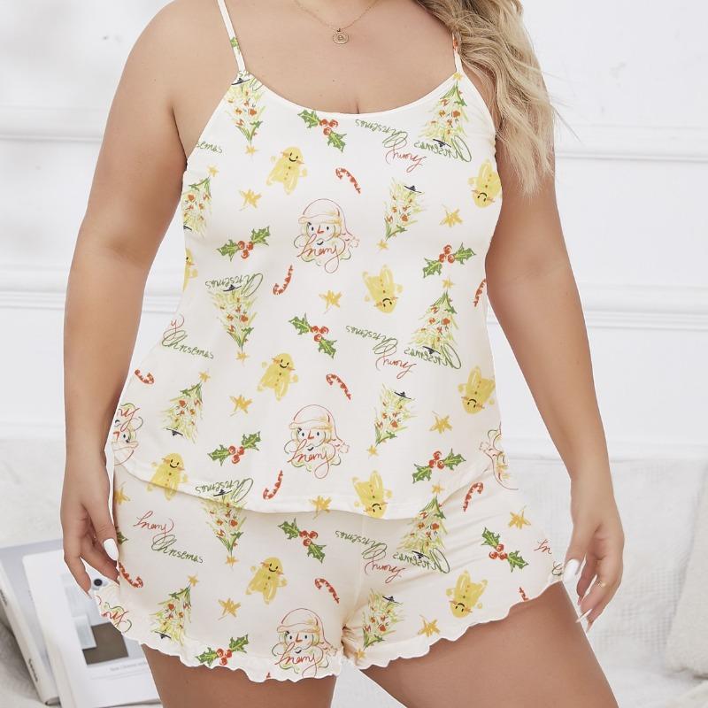 Women's Pajamas Summer Small Fresh Print Halter Shorts Two-piece Home Wear
