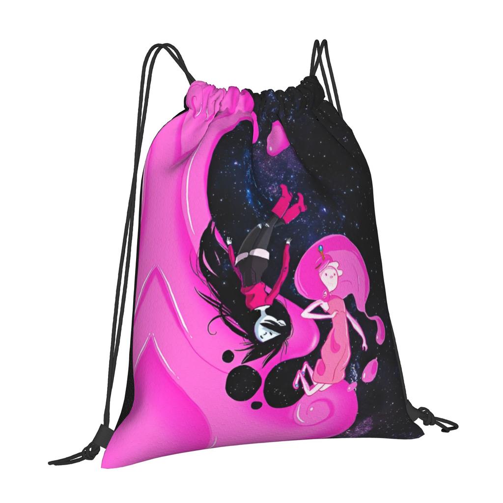 Custom Adventures Anime Times Drawstring Backpack Sports Gym Bag for Men Women Adventure Shopping Sackpack