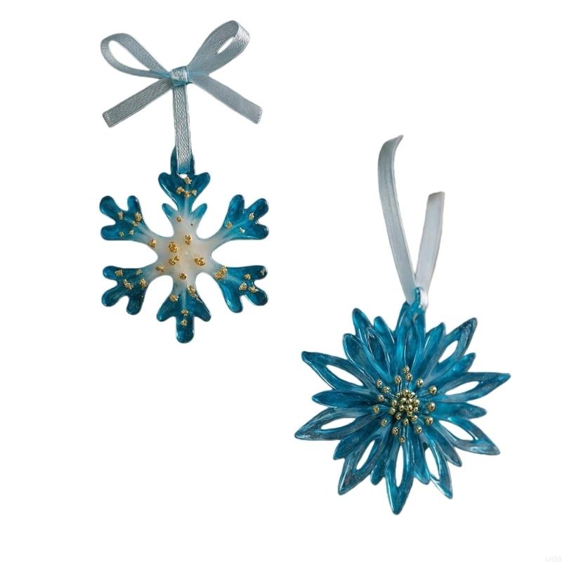 G8DA 1 Piece Holiday Decoration Reindeer Snowflake Ornament Resin Waterproof Quick Installation Festival Enhancers