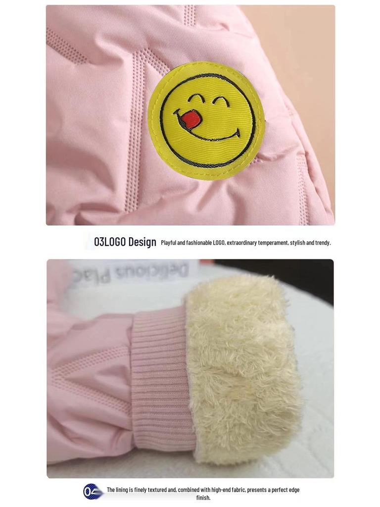 Children's Windproof Quilted Cotton Pants with Velvet Lining for Boys and Girls - Warm Winter Casual Wear