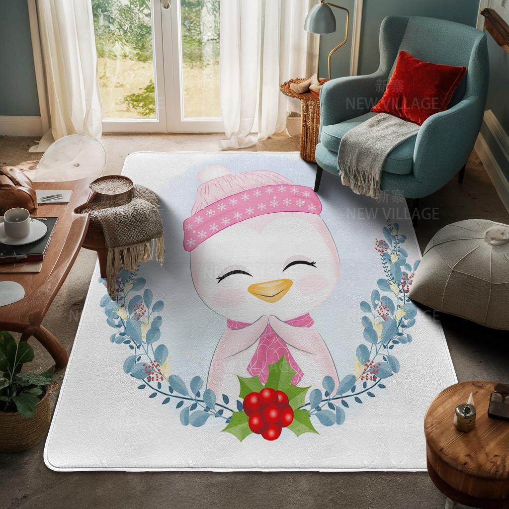 House Entrance Carpet Home Door Mat Living Room Bath Foot Bathroom Non-slip Water Absorption Rugs Bath Merry Christmas Winter
