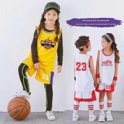 Kids' Summer Basketball Uniform Set - Breathable, Quick-drying Jersey with Printed Number