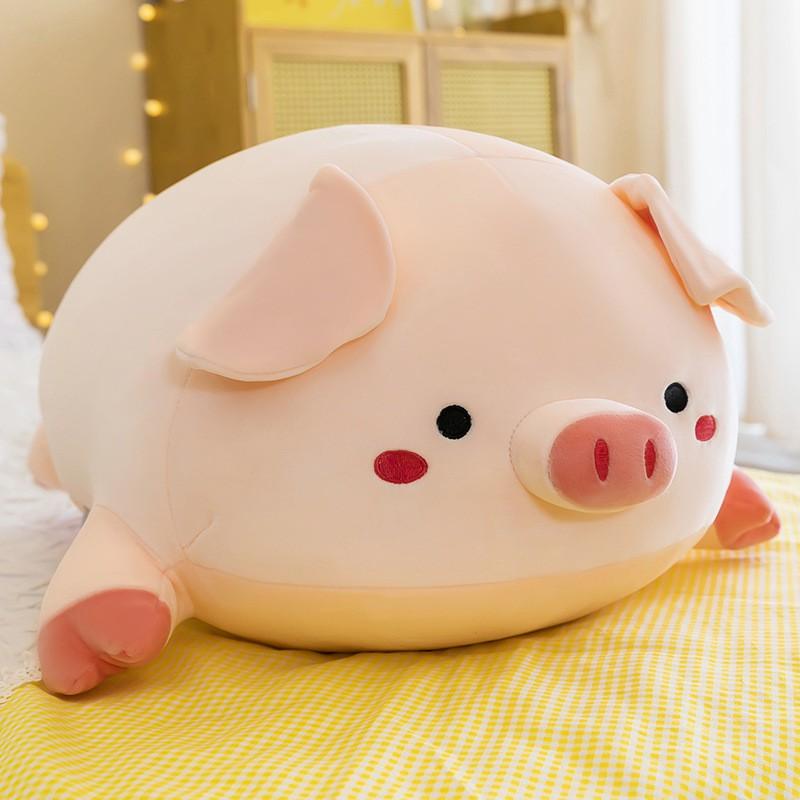 Super Soft Plush Pig Pillow Toy Office Nap Cute Animal Stuffed Doll 40-80cm Size Short Fleece Feather Cotton Fill
