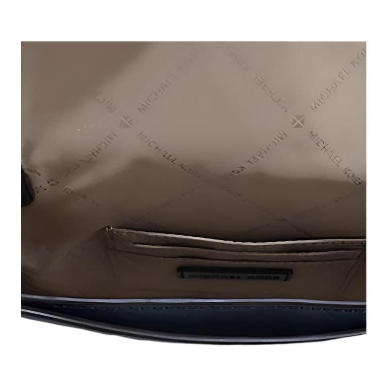 Michael Kors Wanda Simple Round Buckle Flip Chain Cowhide Shoulder Crossbody Bag Small Size Women's Navy Blue