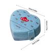 Heart Design Jewelry Organizers Denims Multi Compartment Storage Box For Earrings Necklaces Rings Travel Essential