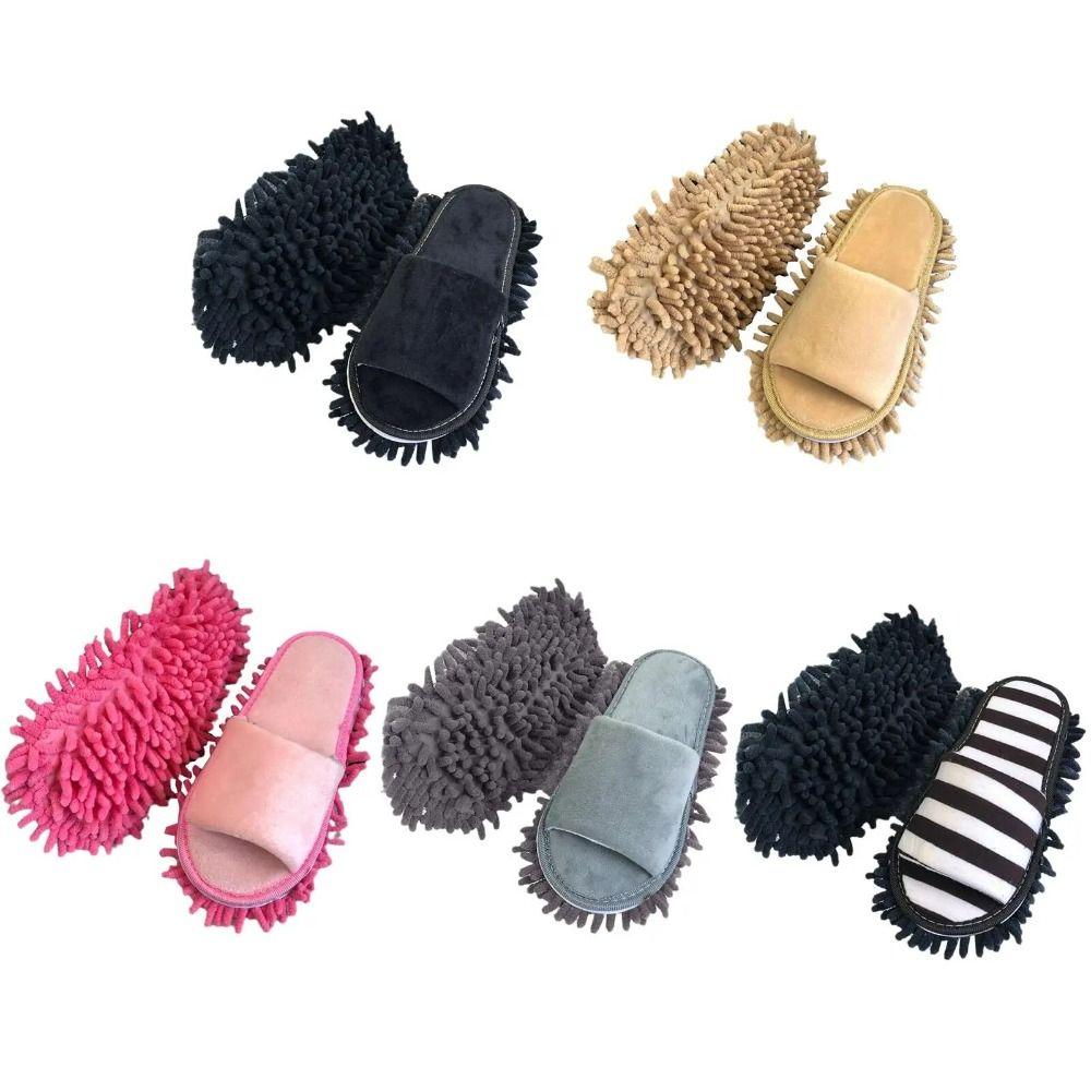 Washable Mopping Shoes Microfiber Cleaning Slippers Home Shoes Wiping Slippers  Dust Dirt