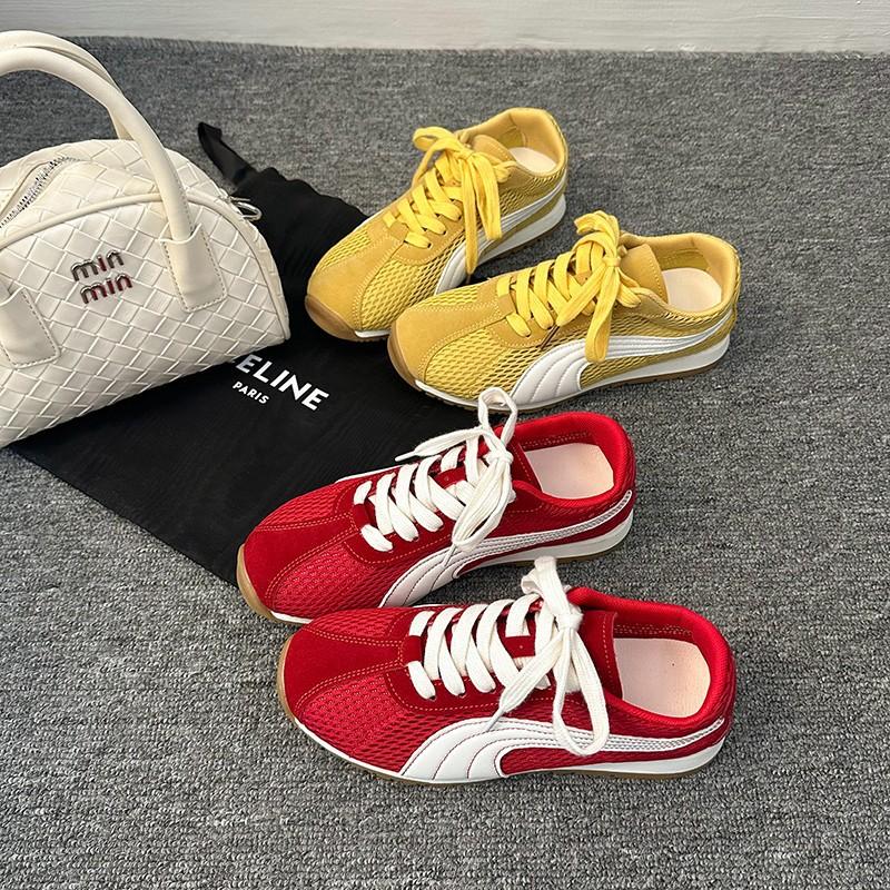 Super Fire Red Forrest Gump Training Shoes Women's 2025 New Summer Thin Mesh Sports Casual Shoes Flat Baseplate Shoes