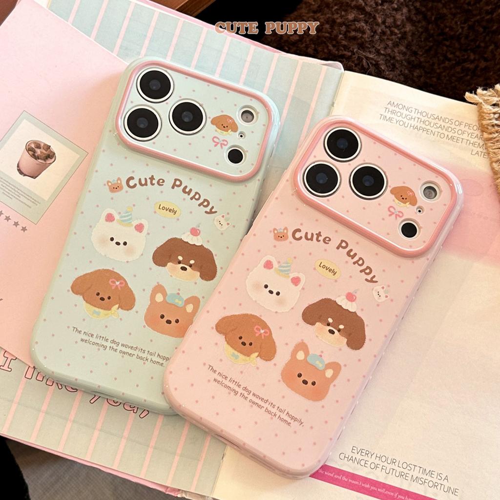 Puppy cute pet cartoon apple 17 mobile phone case iphone16promax suitable for 15 cartoons 13 soft sets 14 creative
