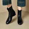 Women's Low-heeled Short Boots Autumn and Winter New Comfortable and Versatile Solid-color Thick-heeled Large-size Simple Short Boots