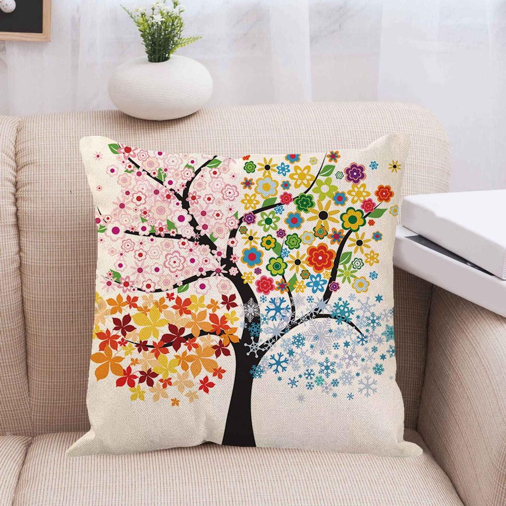 Pillow Pillow Case Home Decoration Products Tree Flower Pillow Case Design Sofa Cushion Cushion Cover 45x45cm