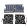 Solar Exhaust Fan Kit Rain Proof 2x5W Exhaust Ventilation Cooling Fan with 10W Foldable Solar Panel for Outdoor   Pet House Utility Room