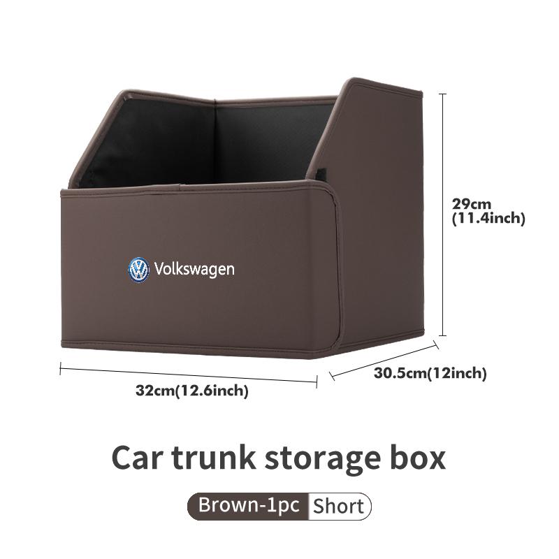 For Volkswagen VW Car Trunk Foldable Organizer Auto Leather Waterproof Storage Box Passat Golf 4 5 6 Tiguan Polo Scirocco Jetta
