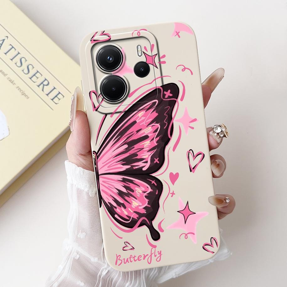 For Xiaomi Redmi Note 14 4G European Case Beautiful Sunset Bamboo Girls Soft Silicone Protective Cover on Redmi Note14 EU Bumper