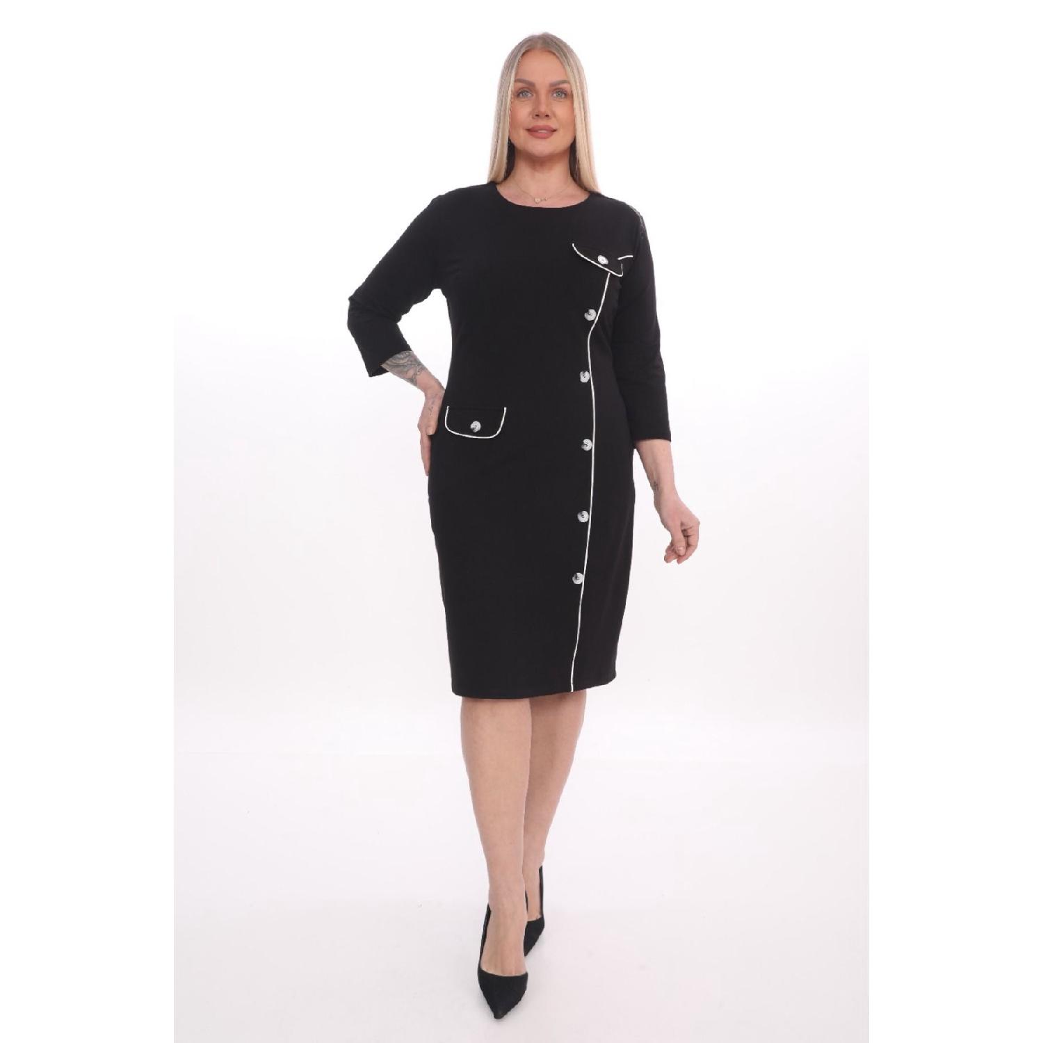 

X Modapo Woman Buttoned Big Size Dress 42 чорний