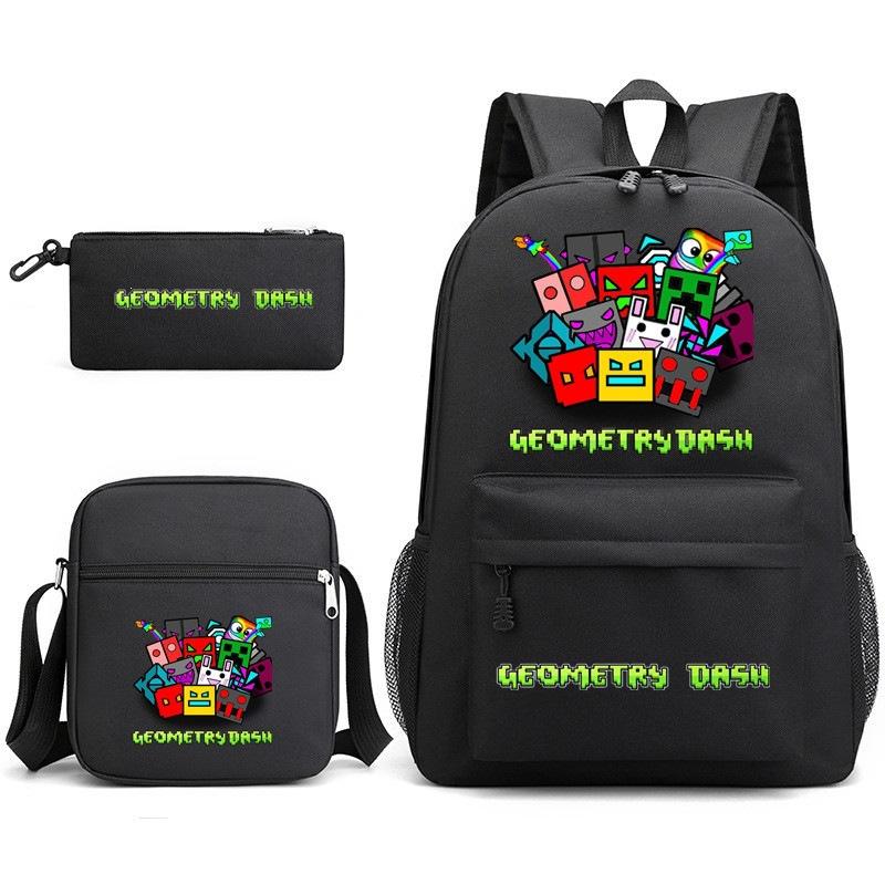 3-teiliges Schulrucksack-Set für Schüler Große Kapazität Oxford-Stoff Schultasche mit Schultergurt und Federmäppchen