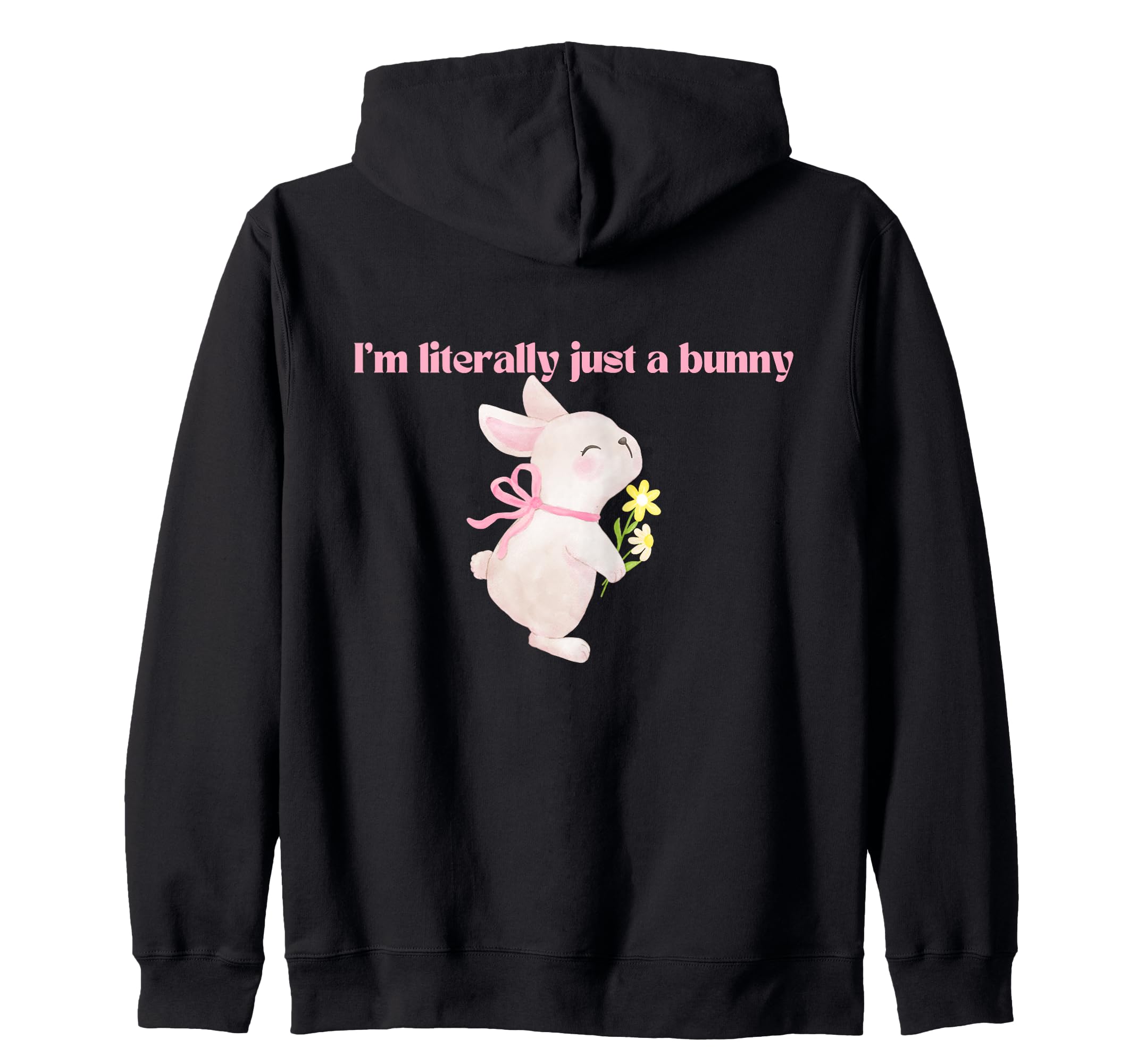 

Cottagecore Coquette Cute Bunny Girly Easter Zip Parka чорний