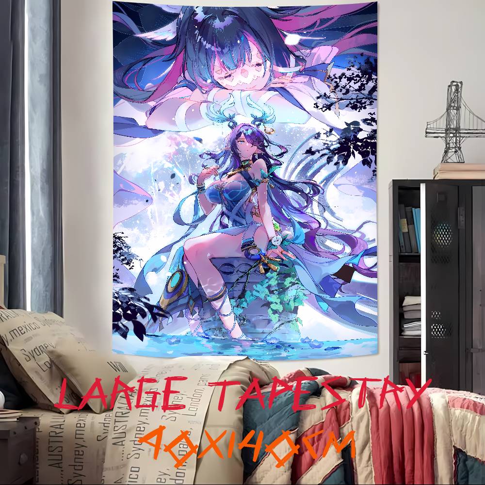 Kawaii Pretty Hot Girl Lauma Cool Video Gaming Tapestry Wall Hanging Art Decoration Aesthetic Background Cloth Birthday Gif